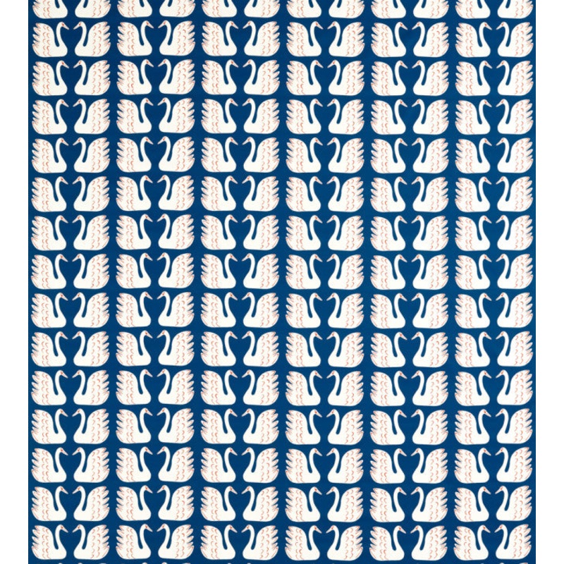 Swim Swam Swan Fabric - Denim