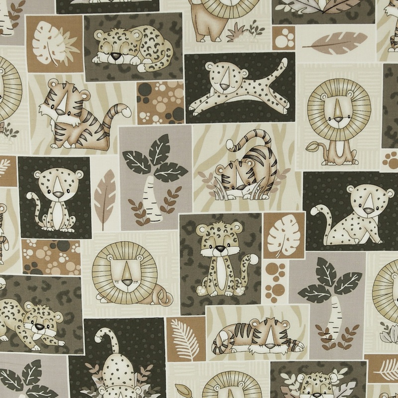 Henry Glass - Printed Cotton - BIG KITTIES - 003 - Beige