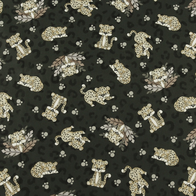 Henry Glass - Printed Cotton - BIG KITTIES - 005 - Charcoal
