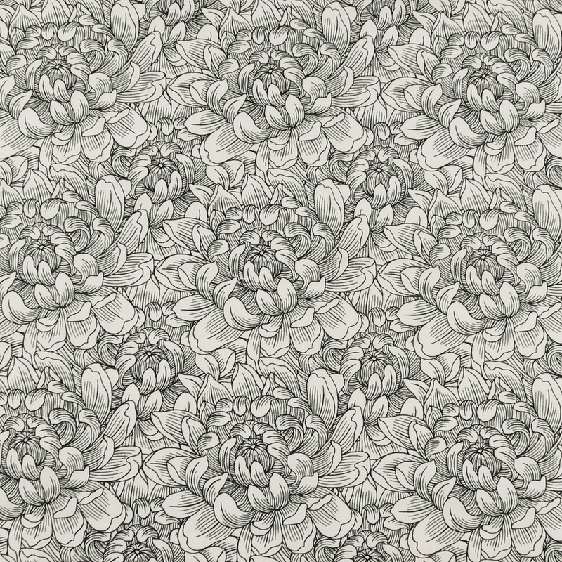Henry Glass - Printed Cotton - SCARLET DAYS & NIGHTS - 008 - Black and Offwhite