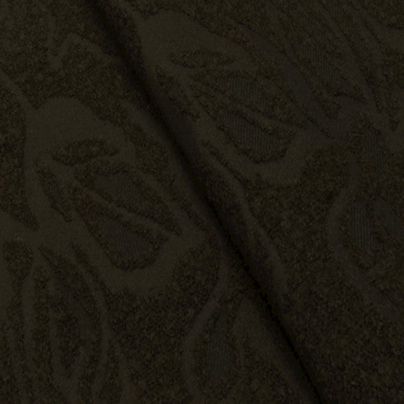 Brown/Black Boucle Abstract Damask Jacketing Fabric
